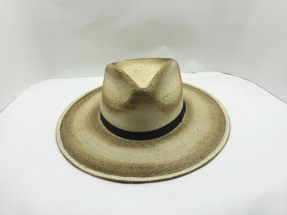 NOVO CHAPÉU MASCULINO ALWAYSON SANDY BAY PALMA PALHA 3 3/4" ABA 4" COROA SLAME/QUEIMADO - Imagem 1 de 4