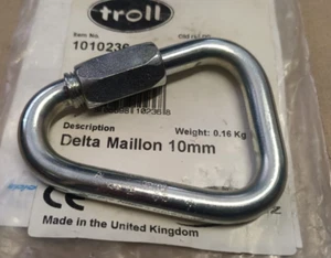 Ex MOD /|\ Maillon Rapide DELTA 10mm Permanent Locking Carabiner - Picture 1 of 5