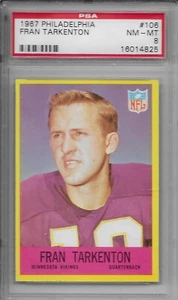 1967 Philadelphia Football Fran Tarkenton #106 PSA 8 NM-MT Minnesota Vikings - Bild 1 von 2