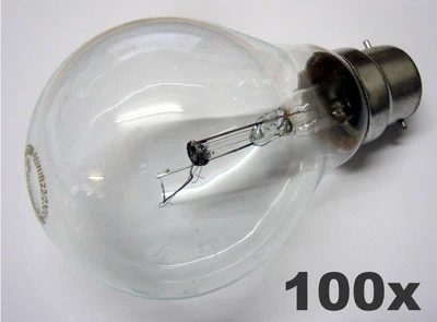 ISOTRONIC 100x Glühbirne Glühlampe B22 60W Bajonett klar B22d Birne Steckbirne Tropfen NEU