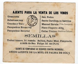 Chile 1909 Publicidad en Papelería y Pequeño Pueblo Cancelación EL MEMBRILLO RARO - Imagen 1 de 2