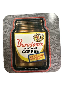 Wacky Packages Minis Series 1 BOREDOM'S INSTANT COFFEE Sticker 2020 Red Border - Picture 1 of 1