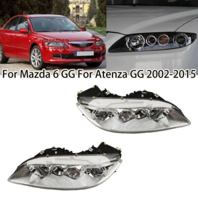 1Pair Headlight Headlamp Halogen For Mazda 6 GG For Atenza GG 2002-2015 White - Image 1 of 4