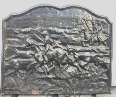 Plaque de fond de cheminée en fonte de fer XIX siècle  - Photo 1/3