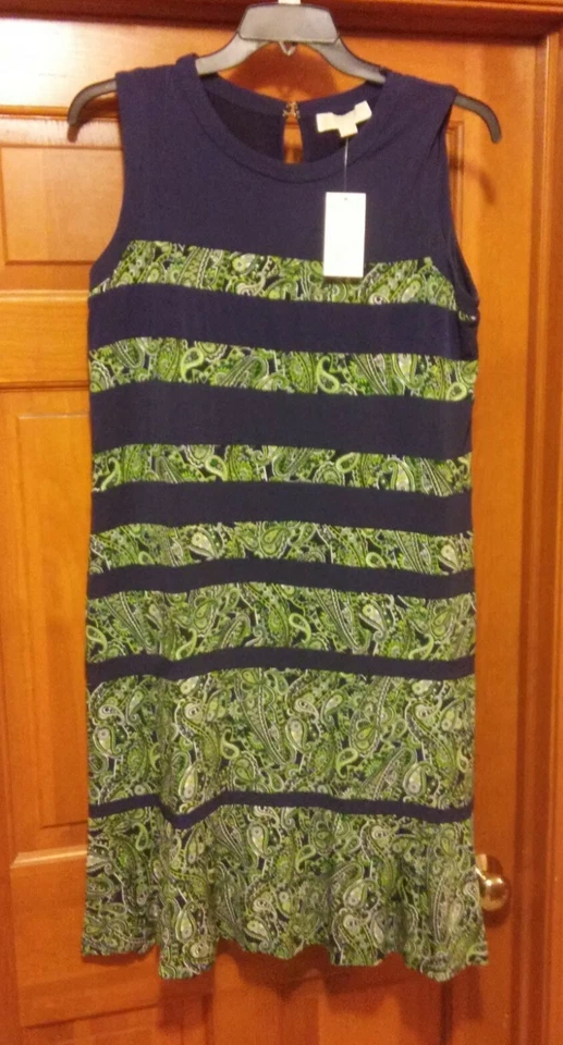 NWT MICHAEL KORS Women's BLUE/GREEN Paisley Sleeveless Sheath Dress Plus SZ 1X - Image 1 of 1