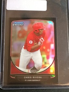 F60723  2013 Bowman Chrome Mini Black Refractors #187 Chris Rivera /25 CARDINALS