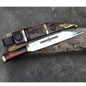 Hand Forged Carbon Steel 10" Blade Seax knife Full Tang For Hunting & Camping - Picture 1 of 9