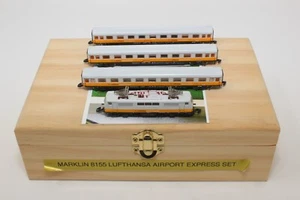 Z Scale Marklin 8155 Lufthansa Airport Express Set With Custom Wood Case - Picture 1 of 9