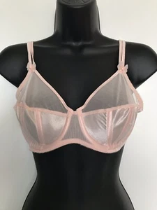 Vintage 80s Victoria's Secret Bra NOS Size 34C Sheer Pink Balconette 7911 USA - Picture 1 of 10