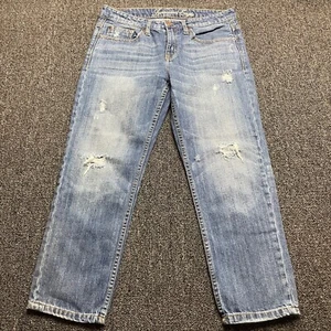 American Eagle Jeans Girls Size 4 (31x24) Blue Denim Cotton Distressed - Picture 1 of 9