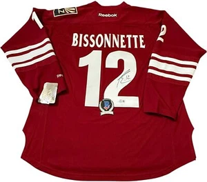 PAUL BISSONNETTE BIZNASTY SIGNED ARIZONA COYOTES REEBOK JERSEY BAS COA BP70104 - Picture 1 of 5