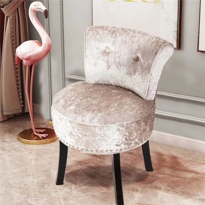  Schminkstuhl Schminkhocker Luxus Silber Samt Schminktisch Hocker mit Lehne  - Bild 1 von 4