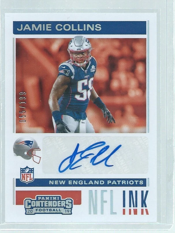 JAMIE COLLINS 2019 PANINI CONTENDERS NFL INK AUTO #D 55/199 - Image 1 of 1