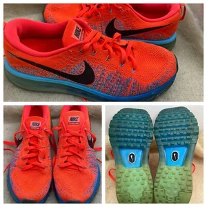 Nike Flyknit Max Bright Crimson- Size US 8.5 EUR 42 (620469-600 2014 Release - Picture 1 of 18