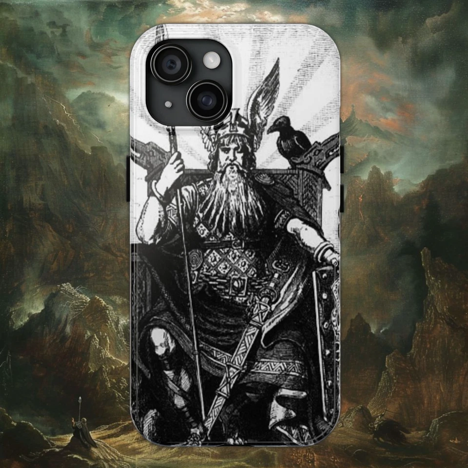 Odín Jueces Desde Su Trono - Funda iPhone - Mitología Vikinga Nórdica Foto 1 de 4