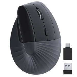 Ergonomic Vertical Mouse, Wireless Type C Rechargeable, Silent, Black, Right ... - Picture 1 of 8