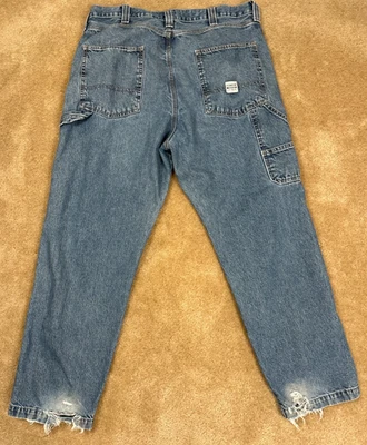 Pantalones de mezclilla de carpintero desgastados calce suelto vintage Steve & Barry's 38 x 32 holgados Foto 1 de 4