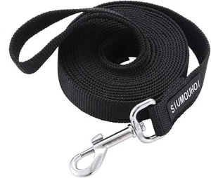 Strong Durable Nylon Dog Training Leash, 1 Inch Wide Traction 10 Feet, Black - Picture 1 of 9