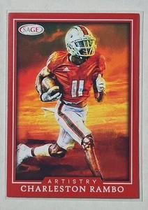 2022 Sage Charleston Rambo Artistry ART-CR Red Hurricanes Rookie - Picture 1 of 2