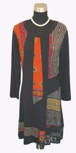 Parsley & Sage Xcessories Plus Dress Sz S  Knit Black Blue Brown Red Orange 4 6 - Picture 1 of 5