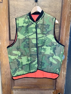 Vintage Hunting Vest Mens M? Woodland Camouflage Reversible Orange Hunting Camo - Image 1 of 4