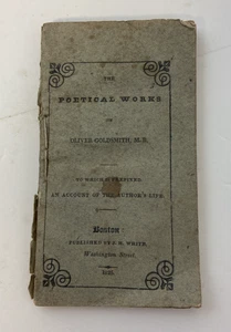 1825 Poetical Works of Oliver Goldsmith Boston J.H. White Washington Street - Picture 1 of 12