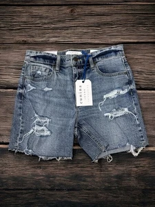 Neu mit Etikett Kailey High Rise Biker Distressed Denim Shorts Größe S - Bild 1 von 2