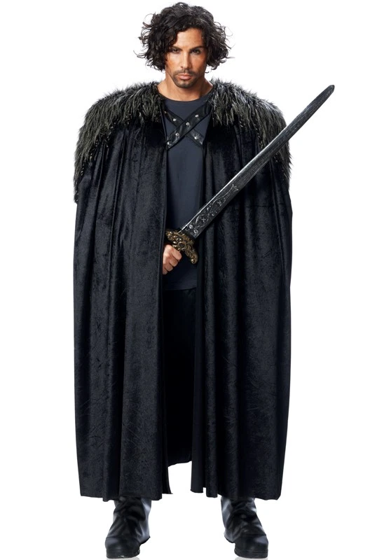 Costume Culture Men's Big Medieval Cape Adult Deluxe Black Size Standard Q2l0