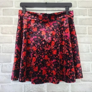Minifalda Mi Ami Roja Terciopelo Floral Línea A Caprichosa Femenina Talla M - Imagen 1 de 6