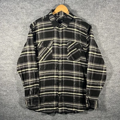 Brixton Bowery Franela Para Hombres 2XL Negro Tostado Algodón Cuadros Manga Larga Ajuste Estándar Foto 1 de 4