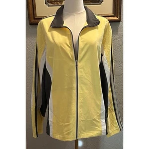 ST. JOHN'S BAY NWT LADIES Yellow/Gray WIND JACKET-XL Sports Outdoors Beach Trend - Picture 1 of 10