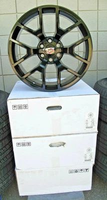 JUEGO DE 4 RUEDAS CADILLAC ESCALADE 20" NUEVO ESTILO FÁBRICA NEGRO BRILLANTE 5656 Foto 1 de 4