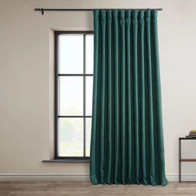 - Faux Linen Curtains for Living Room (1 Panel) - 100W X 120L - Extra Wide Te... - Image 1 of 4