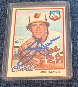 CARTOLINA JIM PALMER AUTOGRAFATA 1978 TOPPS CON CERTIFICATO DI AUTENTICITÀ - Foto 1 di 1