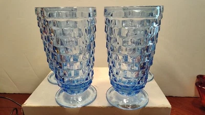 Juego de 4 vasos de té helado Colony Whitehall azul 6 1/8" con patas Foto 1 de 4