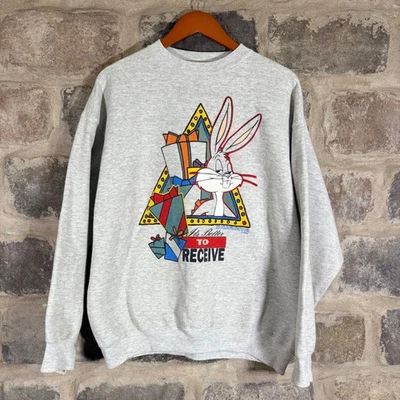 Sudadera navideña vintage 1992 Looney Tunes Bugs Bunny XL Artex hecha en EE. UU. Foto 1 de 4
