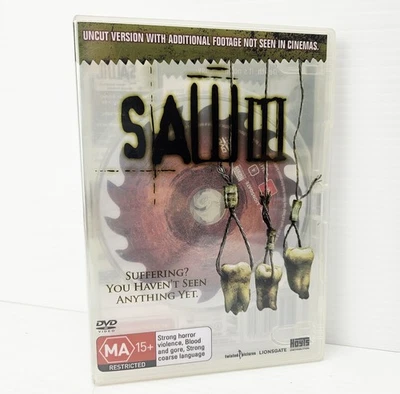 SAW III 3 - DVD Uncut Version Region 4 | Rare Clear Transparent Case Horror - image 1 of 3