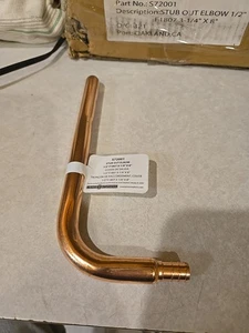 50 PCS jones 8-inch 1/2" PEX Crimp Connection Copper Stub Out Elbow, Lead Free - Bild 1 von 7