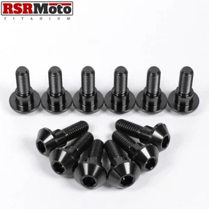 Yamaha FZS1000 Fazer 1000 Titanium Front Brake Disc Rotor Bolts, 98-05, Black - Picture 1 of 7