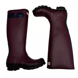 Hunter Boots Wellies Burgundy Maroon Brown Sz US 5F - Picture 1 of 9