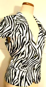 Top Zebra Print taglie forti - taglia 2X - abbottonato di Ashley Silky feel - Foto 1 di 9