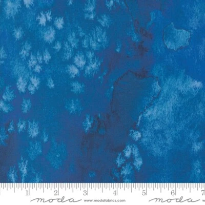 FLOW Blue MODA Fabric Coming Up Roses Create Joy quilting 3 yards 8433-83 - Image 1 of 3