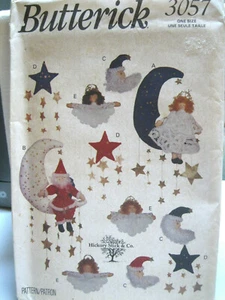 Butterick 3057 CHRISTMAS 15" WALL HANGING 4-6" ORNAMENTS UnCut 1993 HickoryStick - Picture 1 of 3