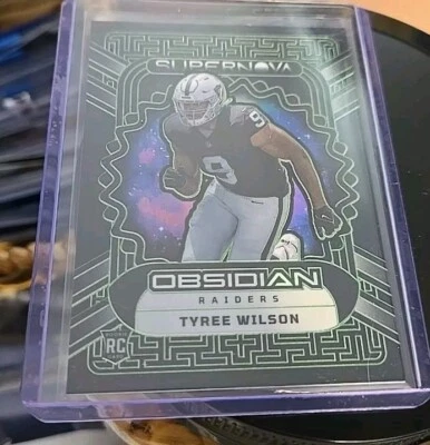 2023 Spectra Supernova Green Tyree Wilson rookie parallel 30/35 RAIDERS  - Image 1 of 2