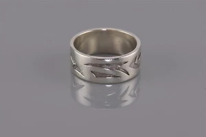 Anillo banda brazalete tribal tallado en plata de ley 103 925 talla: 10 - Imagen 1 de 7