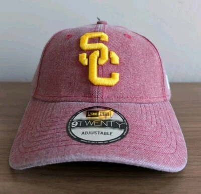USC Trojans New Era 9TWENTY Hat Cap Strapback Rugged Red Heather Adjustable - Image 1 of 4