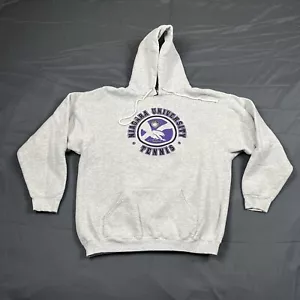 Vintage Niagara University Purple Eagles Tennis Hoodie Large Grey VTG Unisex  - Picture 1 of 9