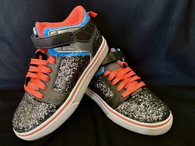 Ocean Pacific OP кроссовки молодежи девочек Sz 3 Kids черный блестящий оранжевый синий школа - Изображение 1 из 4