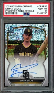 2023 Bowman Chrome #CPAESS Ethan Salas Speckle Refractor Auto #/299 PSA 10 - Picture 1 of 2