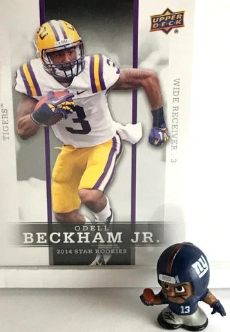 Odell Beckham Jr. NFL Teenymates 1" Figure Series 6 and 2014 UD Star Rookies #11 Cover
